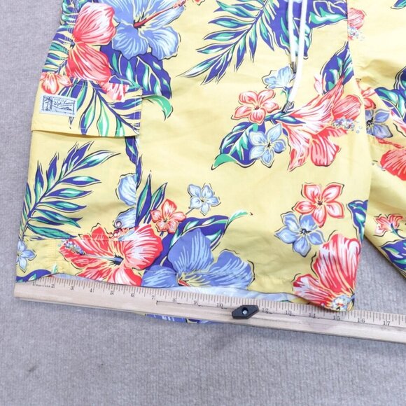 Polo Ralph Lauren Swim Shorts 4XLT Tall Yellow Floral Print Lined Drawstring NEW - Picture 7 of 13